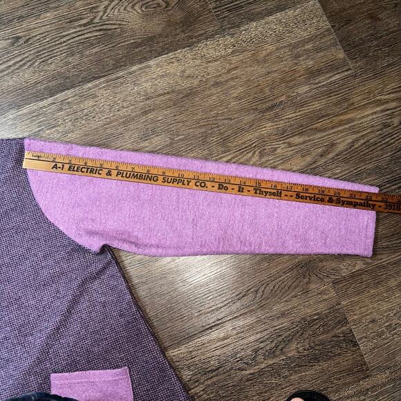 TRISHA TYLER Purple Block Pattern LS Sweater mockneck L - Picture 8 of 8